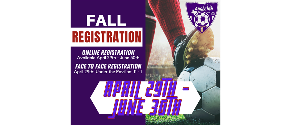 Fall Registration Dates!
